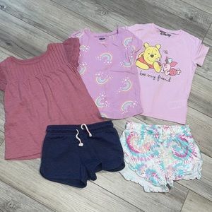 Bundle: Cat & Jack Girl’s 2 Short and 3 tops